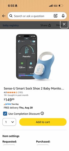 Sense smart sock - smart, baby